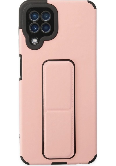 Samsung  Uyumlu  Galaxy A22 Kılıf Mega Standlı Silikon Pudra