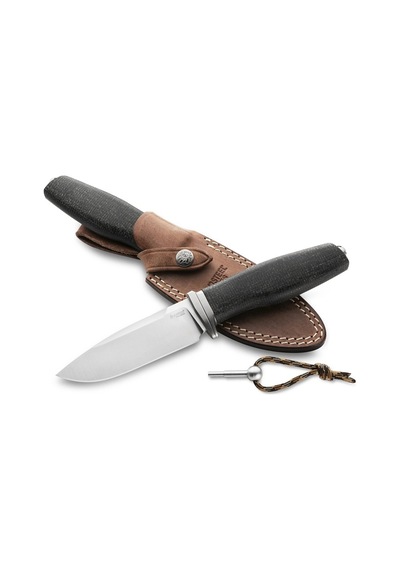 Lionsteel Acha Black Burlap Mikarta Kamp Bıçak Siyah