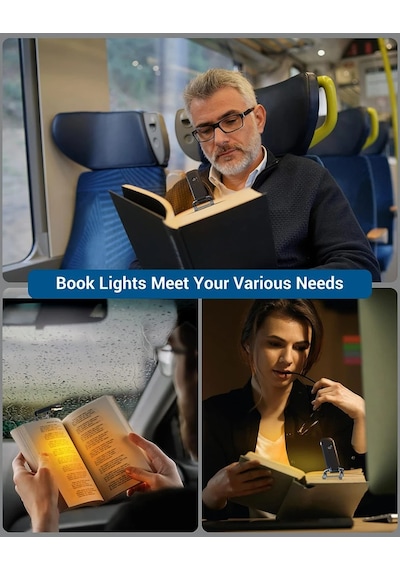 Siyah Renk Kitap Okuma Işığı Kitap Ayıracı Usb Şarjlı