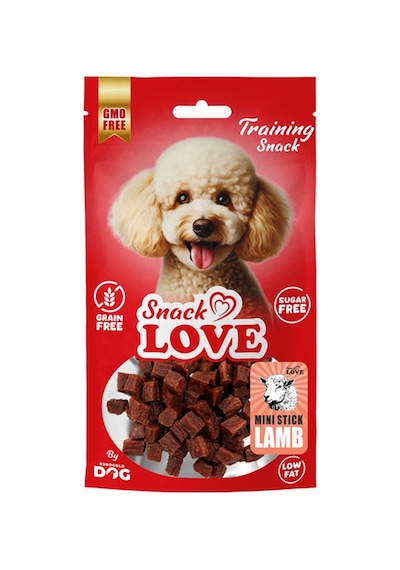 Snack - 32 - Love Köpek Ödül Ve Eğitim Kuzu-morina Küp Şekil Kesimli 10 Mm Küp - Spt-gld - 70 Gr