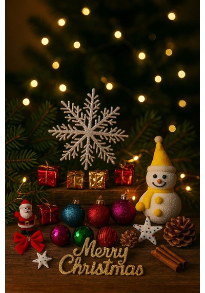 25 Parça Büyük Boy Yılbaşı Ağacı Süs Seti Renkli Noel Süsleri, Hediye Kutuları, Toplar Ve Figürler