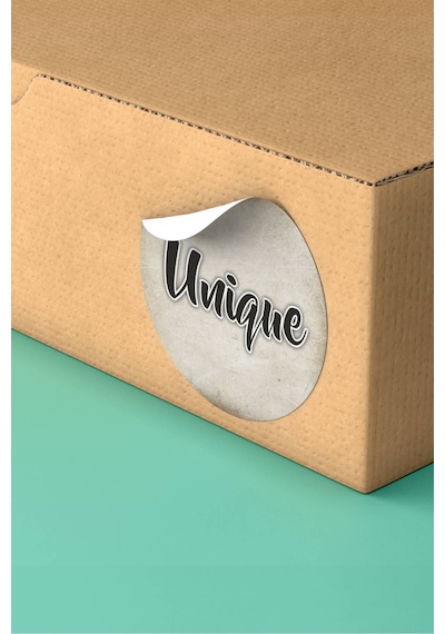 Unique Gri Eskitme Sticker 3x3cm St2354 Çok Renkli