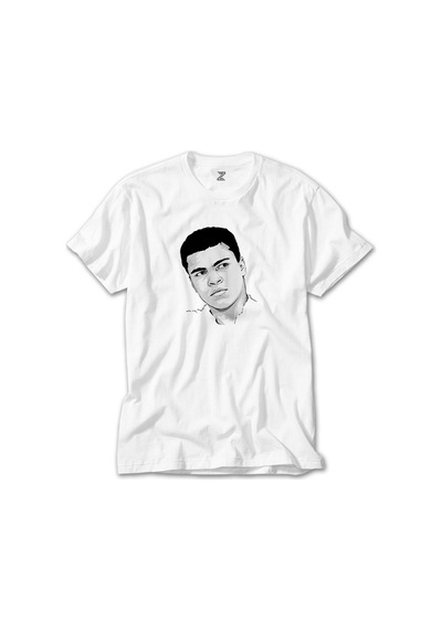 Muhammed Ali Drawing Beyaz Tişört Beyaz