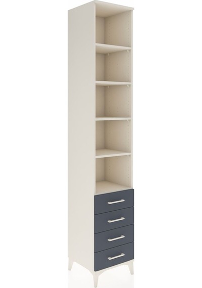 Hyperion Dolap 5 Raflı 4 Çekmeceli 44x44x243 Aytaşı-antrasit Aytaşı