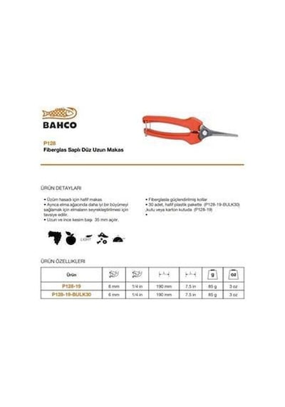 Sandvık P128-19 Üzüm Ve Bağ Budama Makası