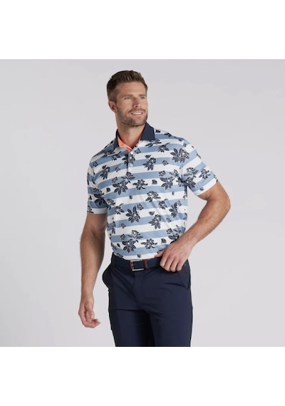 Puma Garden Pique Polo Çiçek Baskılı Erkek Golf Tshirt Zen Blue-deep Navy