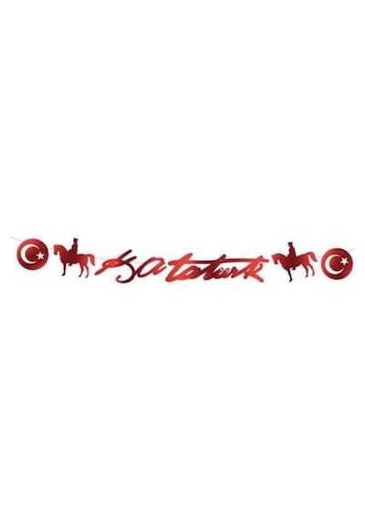 Kaligrafi El Yazılı Banner Kemal Atatürk Yazılı Kırmızı Okul Süslemesi Bayram Süslemeleri Diğer