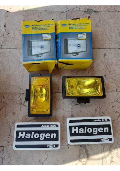 Sis Lambası Desenli Sarı Cam Halogen Kapaklı Sis Farı Ø 242x133