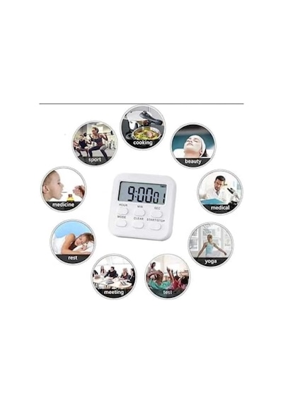 Mr Alarmlı Dijital Öğrenci Sınav Masa Kronometresi 24 Saat Geri Sayım Timer, 2 Kademeli Alarm