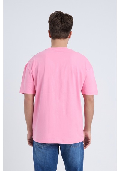 Velvoria Unisex Oversize Basic Pembe T-shirt