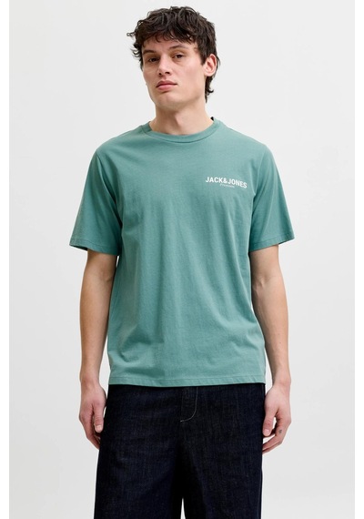 Jack & Jones Jprblaoscar Erkek Tişört Kısa Kollu Pamuklu Şık Günlük Yeşil