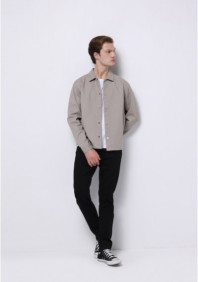 Colin's Colins Crop Fit Erkek Bej Shacket Cl1075308 Q1.v1 Beı Bej