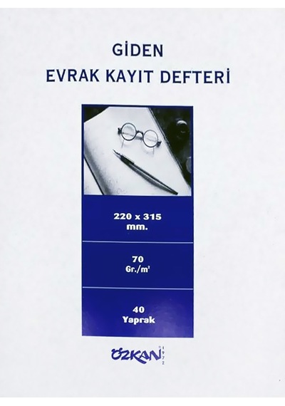 Özkan Giden Evrak Kayıt Defteri 40 Yp Karton Kapak