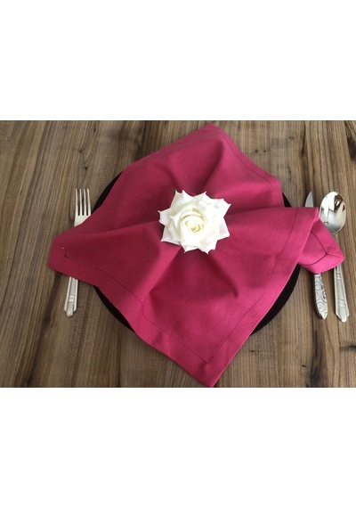 Fuşya Kumaş Peçete 6 Adet 40x40 Cm Çok Renkli