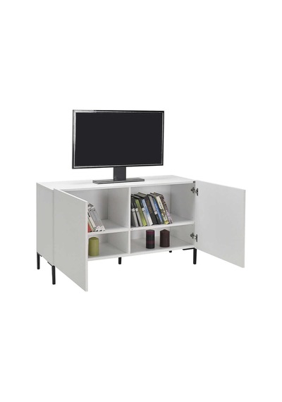 Roma 2 Kapaklı Modüler Tv Ünitesi - Mat Lake Beyaz 120x70x43 Cm Gxyxd