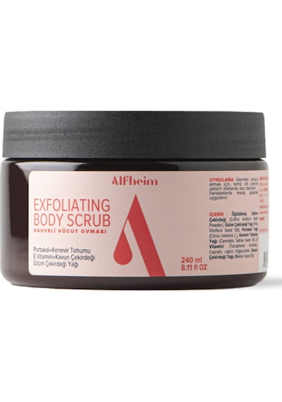 Alfheim Exfoliating Body Scrub Kahveli Vücut Ovması 240 Ml