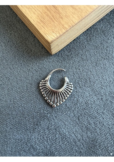 316 L Cerrahi Çelik Oval Toplu Model Halka Otantik Piercing Metalik Gri