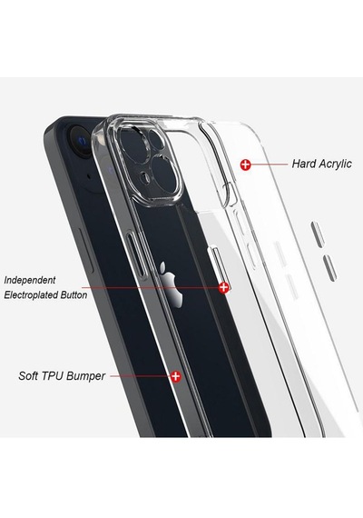 Apple Uyumlu iPhone 14 Plus Kamera Korumalı Soket Şeffaf Kılıf