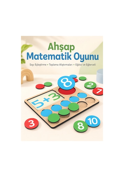 Montessori Ahşap Matematik Öğretim Seti Sayı Eşleştirme Ve Zeka Geliştirici Eğitici Oyun Duyusal Gelişim 3 Yaş Ve Üzeri - Sayı Ve İşlem Öğretim Seti