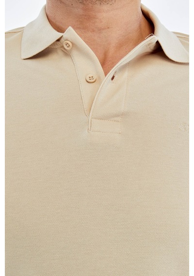 Süvari Slim Bej Erkek Polo Yaka T-shirt Ts1014000474