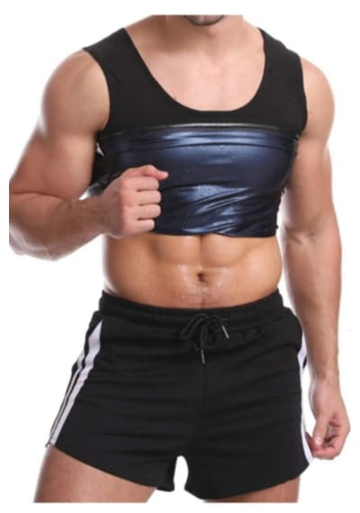 Fitform Giyim Sauna Etkili Termal Atlet - Özel Polymer Kumaş Terleten Sıkılaştırıcı Atlet Korse Siyah - Gri