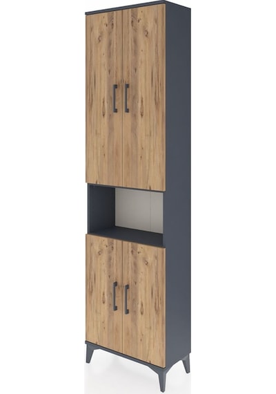 Arges Dolap 5 Raflı 4 Kapaklı 60x30x221 Antrasit-çam Antrasit