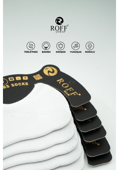 12 Çift Erkek Sneakers Spor Çorap Wolk Beyaz