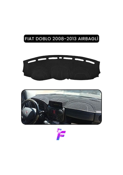 Fıat Doblo 2008-2013 Aırbaglı Uyumlu Torpido Örtüsü Çatlama Ve Isıya Karşı Tam Koruma Ta96 Siyah