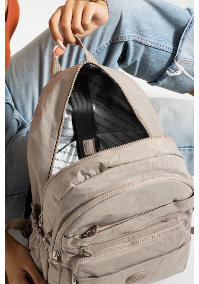 Nemo Bags Bej Unisex Okul Çantası, Laptop Seyahat Sırt Çantası, Crinkle Su Geçirmez Kumaş, 21 Lt, 40x30cm Krem
