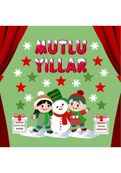 Mutlu Yıllar Okul Pano Süsü 03