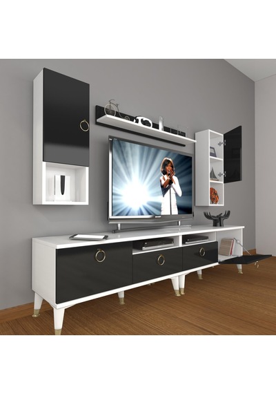 Decoraktiv Eko 5220da Mdf Gold Tv Ünitesi Tv Sehpası Beyaz - Siyah