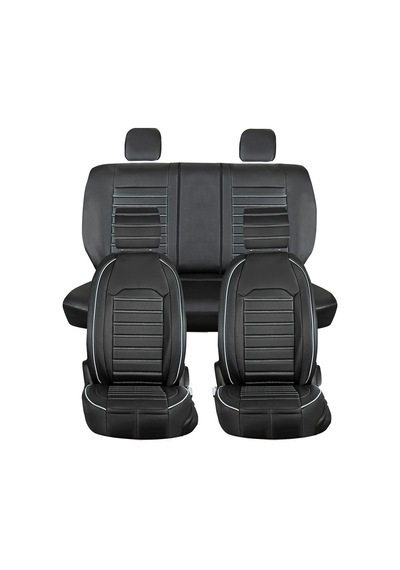 Renault Laguna 3 Lüks Deri 5li Set Oto Koltuk Kılıfı Siyah Beyaz