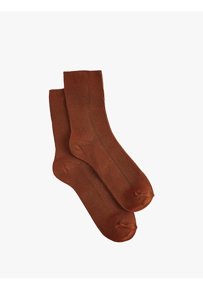 Koton Viskon Soket Bambu Çorap Kiremit 6sak80518aa Terracotta