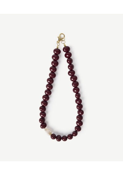 Yargıcı Yassı Boncuklu Kolye 26kkbj8190x 016 Bordo
