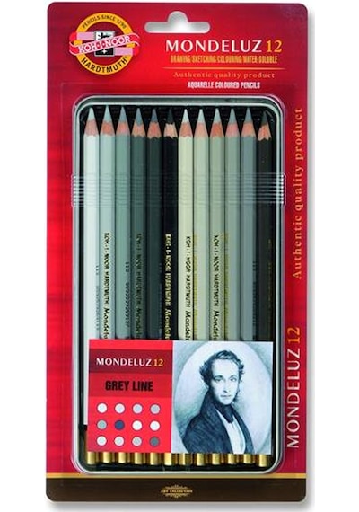 Koh-ı Noor Set Aquarel Pencils Gey Line 3722 12