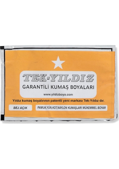 Yıldız Toz Kuru Kumaş Boyası Bej Açık Koyu Pamuk-Yün-Kot-Naylon Açık Bej