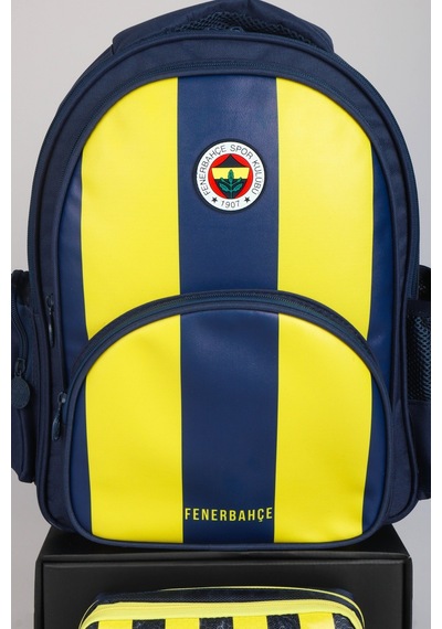 Yeni Sezon Lisanslı Fenerbahçe Çubuklu Okul Çantası Ve Kalem Çantası Seti Açık Gri