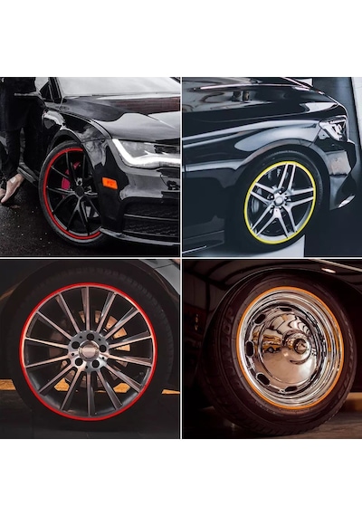 Araba Oto Jant Fitili Metal Lastik Jant Trim Bandı Şerit Gold 8M