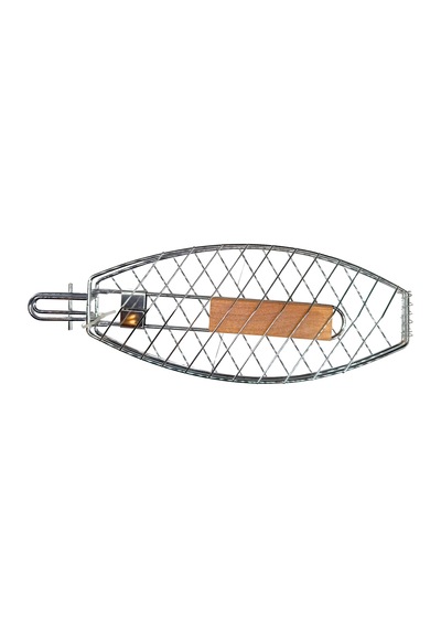 Dooman 4'lü Paslanmaz Çelik Balık Izgara Teli Ahşap Saplı 30x13 Cm Izgara Alanı - 318g