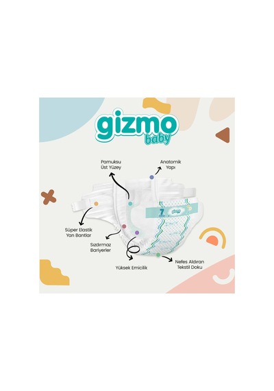 Gizmo Çocuk Bezi Xxl 7 Numara 20 Kg+ 7 Beden