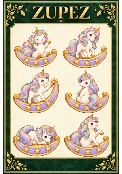 Unicorn Bulut Lunaparkı 6 Lı Fiziksel Dtf Transfer Sayfa Seti 36 Ayrı Kompozisyon - 930978556