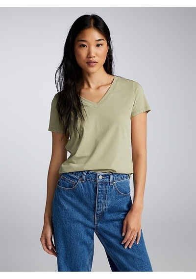 Superlife Kadın V Yaka Tshirt Spr24tsk45 Haki
