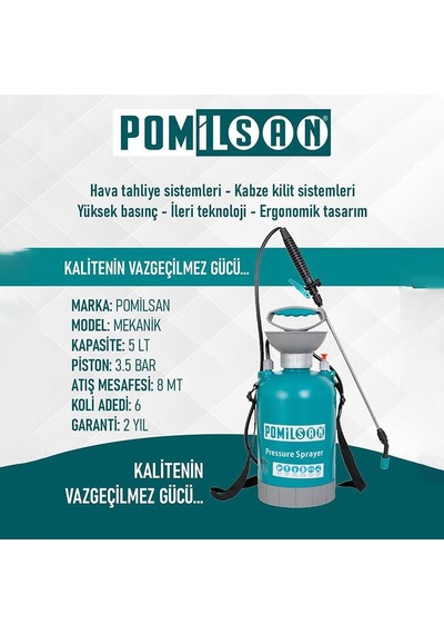 Pomilsan 5 Lt Manuel İlaçlama Pompası