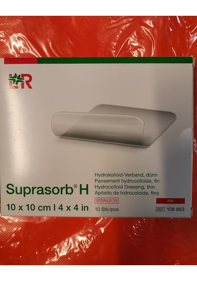 L&R Suprasorb H Thin Hidrokolloid Örtüsü 10'lu 10 x 10 CM