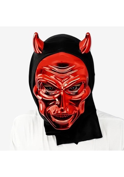 Parlak Kırmızı Şeytan Kafatası Maske Nefes Alabilen Dayanıklı Halloween Cosplay Parti Aksesuarı
