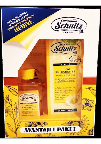 Schultz Saç Açıcı Sprey 150 ML + Şampuan 60 ML + Saç Kremi 30 ML Schultz Saç Açıcı Sprey 150 ML + Şampuan 60 ML + Saç Kremi 30 ML