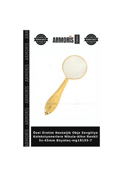 Özel Üretim Nostaljik Obje Sevgiliye Koleksiyonerlere -altın Renkli 5x-45mm Büyüteç-mg18155-7