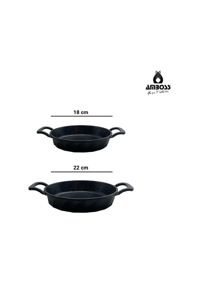 9 Parça Siesta Paslanmaz Çelik Saklama Kabı Sahan Set & Krep Tava siyah