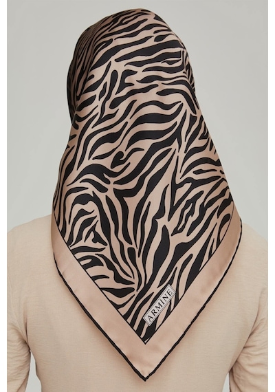 Armine Yeni Sezon 2021-22 Serisi Zebra Desen Ipek Twill Eşarp 8654d-22