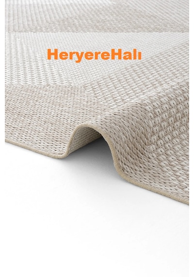 Mono Mno 03 Beıge Hav Toz Vermez Kaymaz Tabanlı Şık Kilim